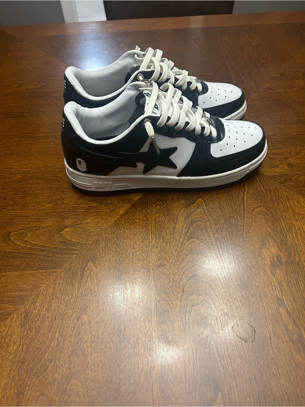 Bape Black & White Low-Top Star Skate Sneakers